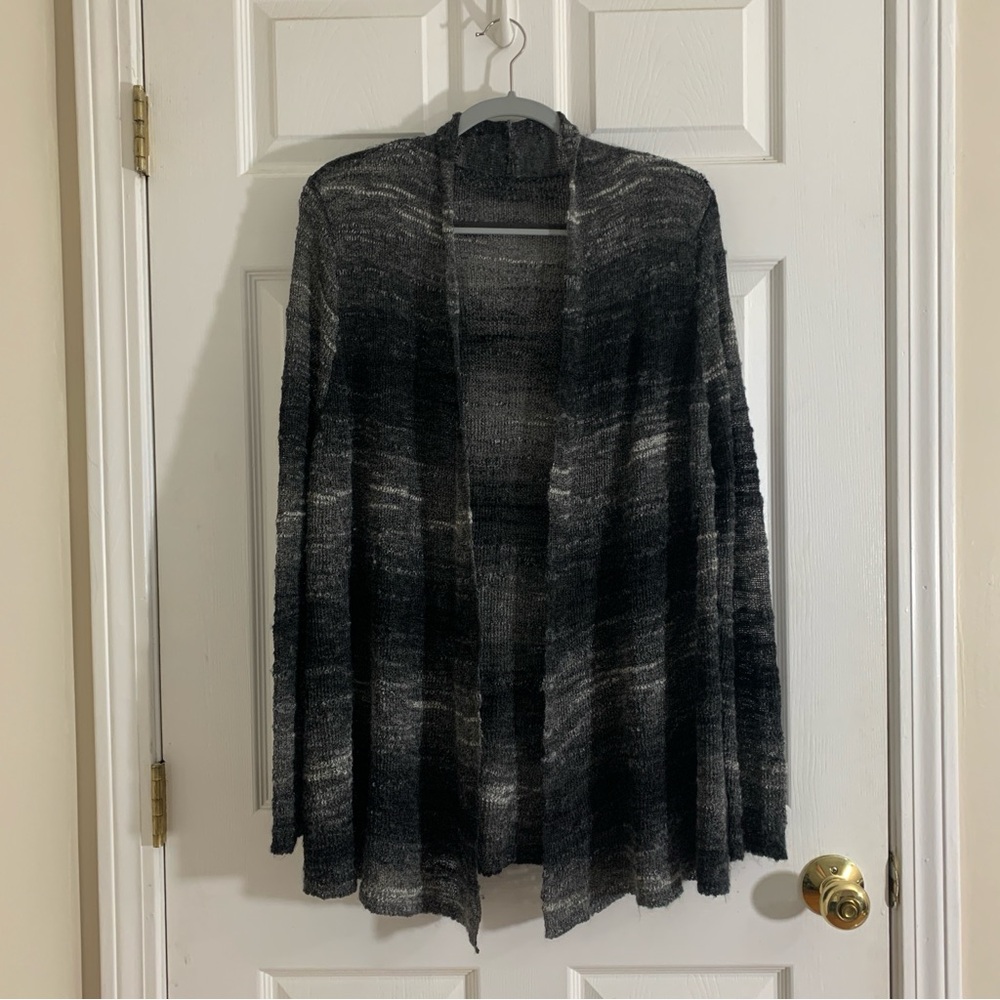 Eileen Fisher Ash Mohair Wool Ombré Open Cardigan